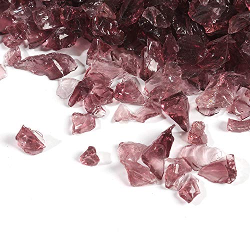 Shiny Stone High Luster Reflective Fire Glass Gravel,Fire Gems,Fire Drops,Fire Glass Pebbles Stones Beads Chips for Fire Pit Fish Tank Aquarium Garden,3-6mm 305g/0.67lb (Grape)