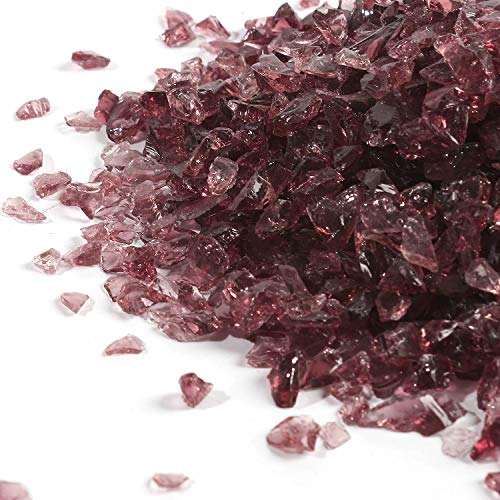 Shiny Stone High Luster Reflective Fire Glass Gravel,Fire Gems,Fire Drops,Fire Glass Pebbles Stones Beads Chips for Fire Pit Fish Tank Aquarium Garden,3-6mm 305g/0.67lb (Grape)