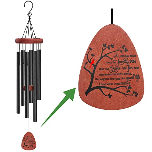 Cardinal Wind Chimes for Loss of Loved One Sympathy Gifts for Loss of Mother Father Daughter Brother Sister Son Dad Mom Husband Wife Best Friend Keepsake Outdoor Garden Yard Home A Limb Has Fallen