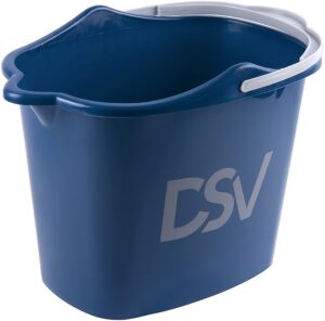 dsv standard professional 2.3 gallon (8.5l) cleaning bucket | pour spout & comfort-grip handle | wash bucket ideal for squeegees and washers up to 10-inch length | household cleaning supplies