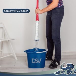 DSV Standard Professional 2.3 Gallon (8.5L) Cleaning Bucket | Pour Spout & Comfort-Grip Handle | Wash Bucket Ideal for Squeegees and Washers up to 10-inch Length | Household Cleaning Supplies