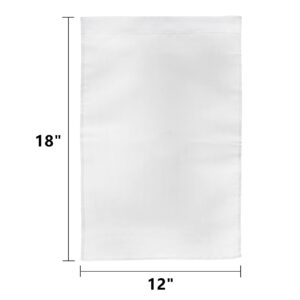 DEAYOU 36 Pack Blank Garden Flags, 12" x 18" DIY Sublimation Flags, Polyester Plain White Lawn Flags Banners for Decoration, Indoor, Outdoor, Courtyard, Party, Home, School