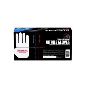 Venom Chemical-Resistant Disposable Nitrile Gloves, Black, Size Medium/Large, 100 Count