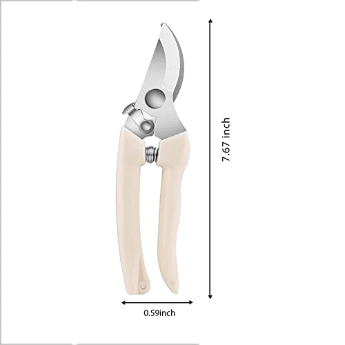 spdtech Curve Garden Scissor ,Sharp Garden Shears for Cutting Flowers,Trimming Plants, Bonsai, Fruits Picking White