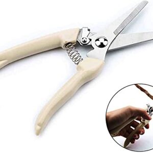 spdtech Straight Garden Scissors Sharp Garden Shears for Cutting Flowers Trimming Plants Bonsai Fruits Picking White