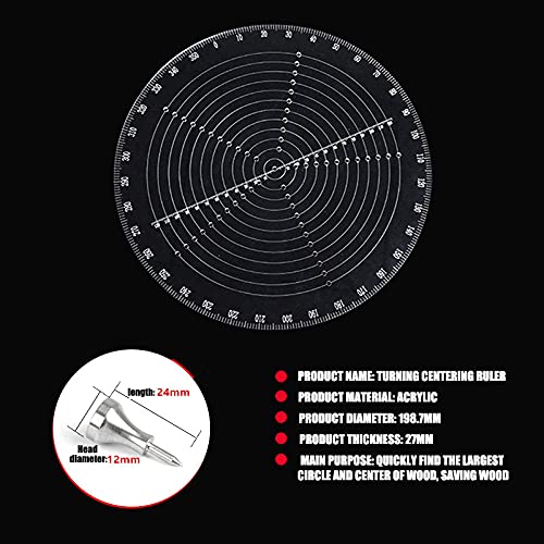 8" Round Center Finder Compass Drawing Maker, Wood Turning Lathe Tools Accessories Woodworking Circle Tool