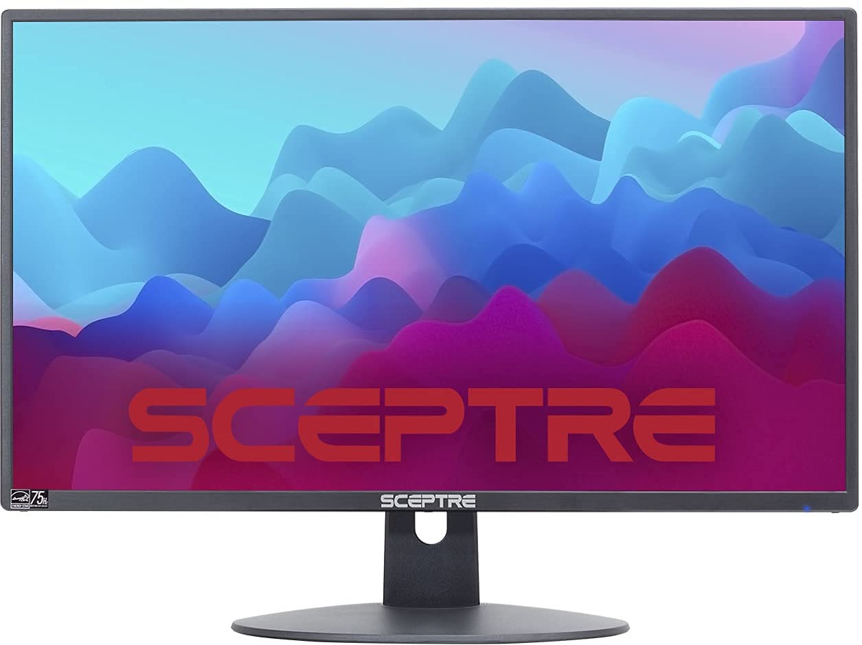 Sceptre 20 inch LED Monitor 1600 x 900 HD+ 75Hz HDMI VGA Build-in Speakers, 99% sRGB Wall Mount Ready Black 2021 (E205W-16003RTT)