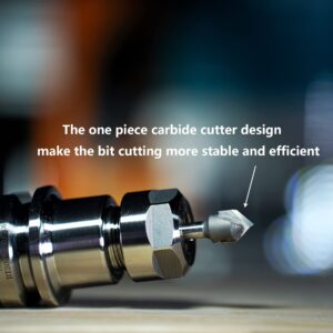 SpeTool V-Groove Carbide Router Bit 90 Deg Chamfer Bits for CNC Woodword 1/2in Cutting Diameter with 1/4in Shank