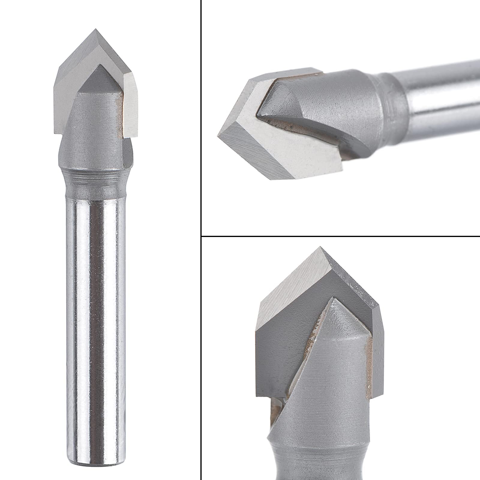 SpeTool V-Groove Carbide Router Bit 90 Deg Chamfer Bits for CNC Woodword 1/2in Cutting Diameter with 1/4in Shank