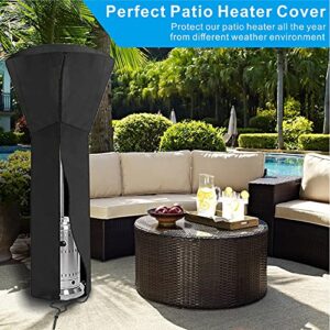 Cubicideas Outdoor Patio Heater Cover 420D Oxford Fabric with Zipper Design Water-Resistant 33 Inch Stand-Up Patio Heater Cover, Black