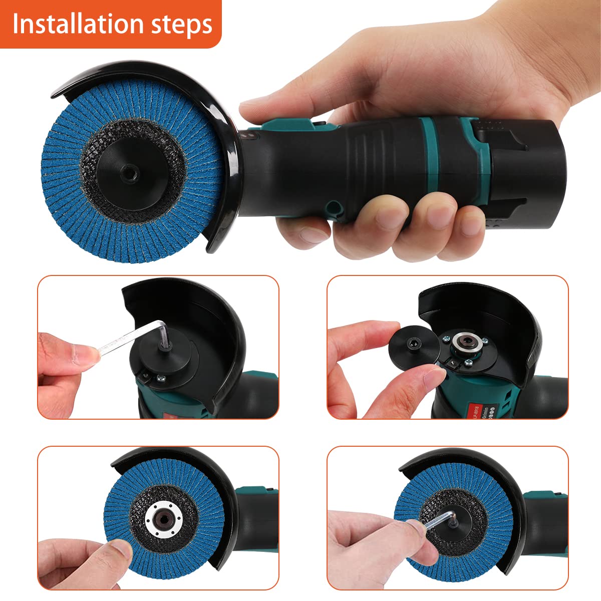 BIHOO 3Inch Mini Angle Grinder,12V Cordless Metal Cutter Machine for Grinding,Cutting with Two Battery