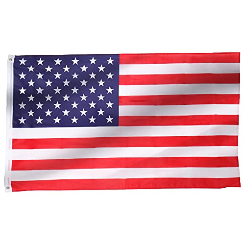 EAGLE TOP American Flag 3x5 ft, Durable Made In USA 150D Oxford Polyester Flags, UV Fade Resistant, Double-Stitched Edges and Brass Grommet