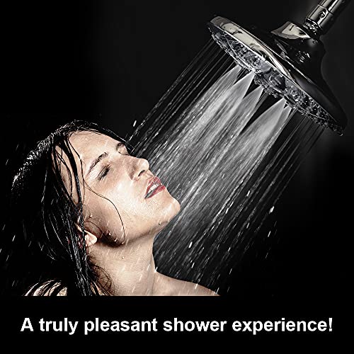 JDO Shower Head, High Pressure Rain Showerhead, 5 Spray Settings, Luxury Bathroom Shower Heads with Adjustable Angles, Anti-Clogging Silicone Nozzles