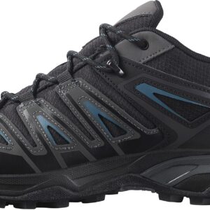 Salomon X Ultra Pioneer Climasalomon Waterproof Hiking Shoes for Men Climbing, Black/Magnet/Bluesteel, 9.5