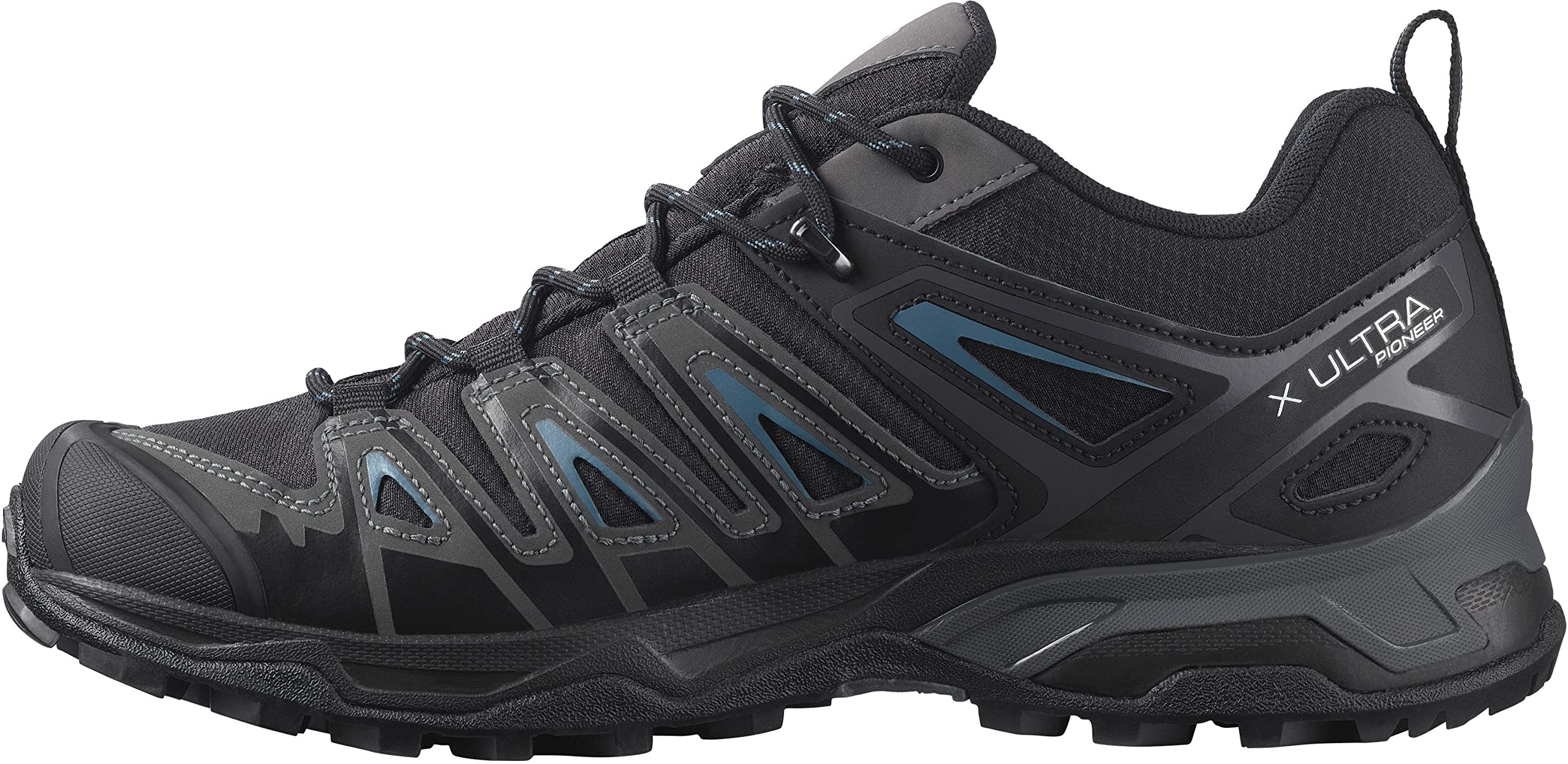 Salomon X Ultra Pioneer Climasalomon Waterproof Hiking Shoes for Men Climbing, Black/Magnet/Bluesteel, 9.5