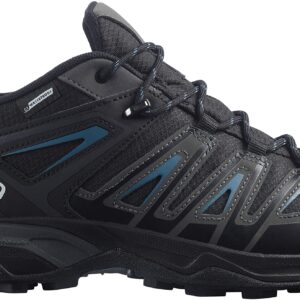 Salomon X Ultra Pioneer Climasalomon Waterproof Hiking Shoes for Men Climbing, Black/Magnet/Bluesteel, 9.5