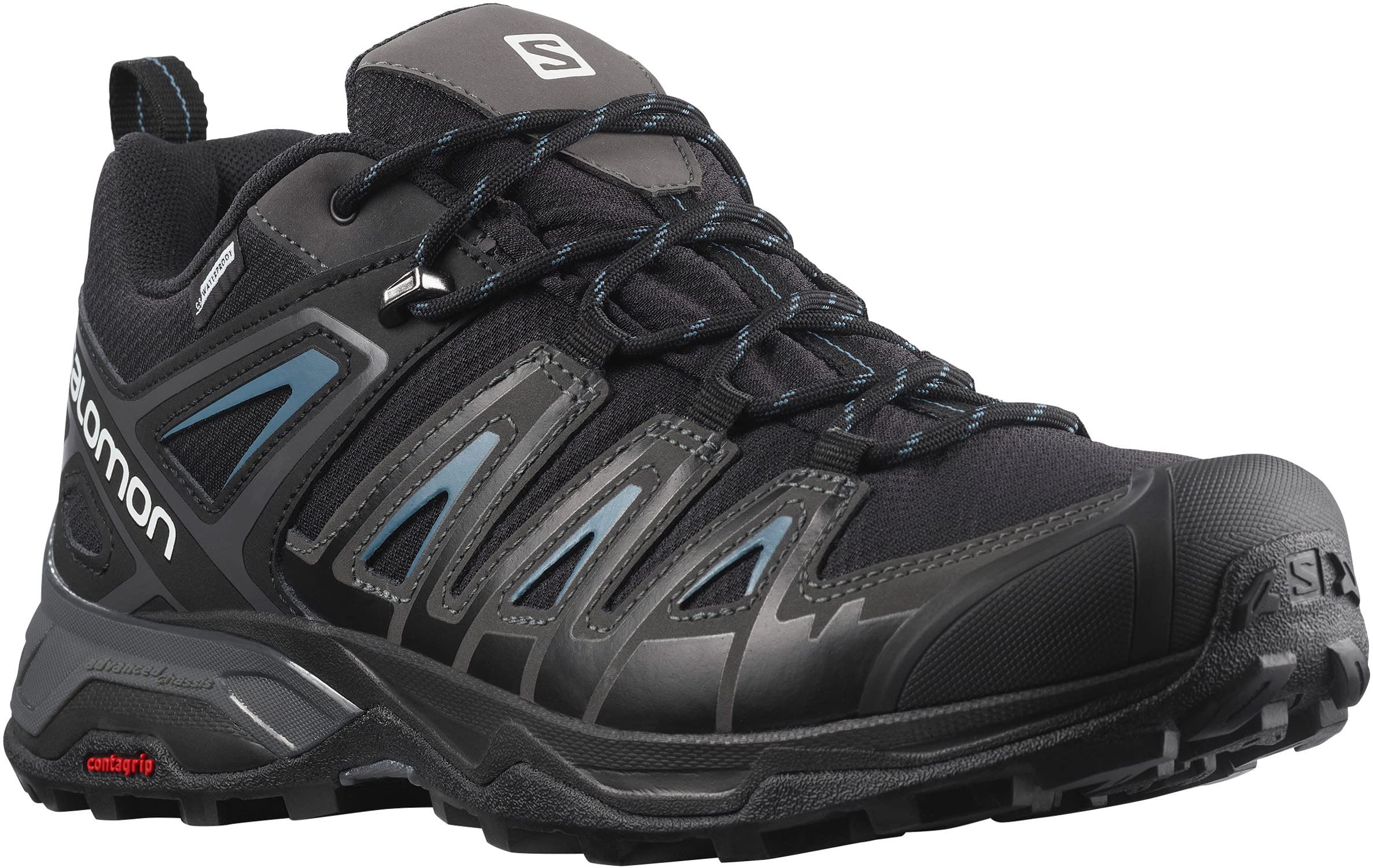 Salomon X Ultra Pioneer Climasalomon Waterproof Hiking Shoes for Men Climbing, Black/Magnet/Bluesteel, 9.5