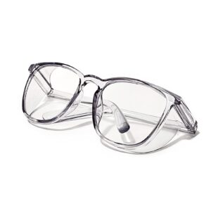 leondesigns safety glasses anti-fog goggles z87.1 blue light blocking anti-dust uv protection glasses for men women (square black1)