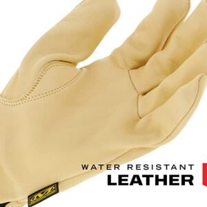 Mechanix Wear: Cow Leather Driver Glove with Durahide Water Resistant Technology, Quick Fitting Safety Work Gloves (Tan, Medium)