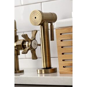 Kingston Brass KS2333NX Hamilton Bridge Kitchen Faucet, Antique Brass, 13.88 x 8.06 x 14.19