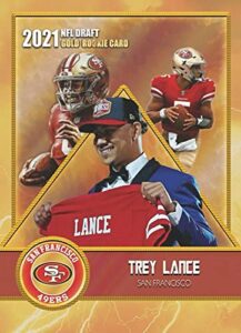 trey lance 2021 1st draft pick gold rookie card san fransico 49ers