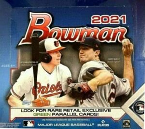 2021 bowman mlb baseball retail box (24 pks/bx)