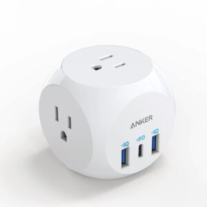 Anker Electrical Outlet Extender with 30W USB C Charger, Multi Plug Outlet with 3 USB Ports and 3-Outlet Extender,Power Delivery High-Speed Charging for iPhone 14/13/13 Pro, Cruise Ship, Home, Office