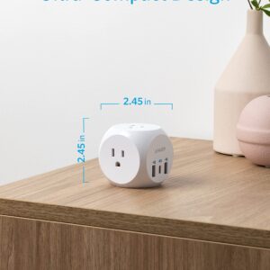 Anker Electrical Outlet Extender with 30W USB C Charger, Multi Plug Outlet with 3 USB Ports and 3-Outlet Extender,Power Delivery High-Speed Charging for iPhone 14/13/13 Pro, Cruise Ship, Home, Office