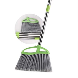 GLOYY Long Handled Outdoor Brooms for Floor Cleaning Heavy Duty Broom Outside, Green