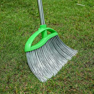 GLOYY Long Handled Outdoor Brooms for Floor Cleaning Heavy Duty Broom Outside, Green