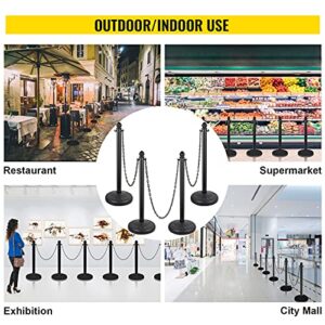 VEVOR Plastic Stanchion, 4pcs Chain Stanchion, Outdoor Stanchion w/ 4 x 39.5in Long Chains, PE Plastic Crowd Control Barrier for Warning/Crowd Control at Restaurant, Supermarket, Exhibition, City Mall