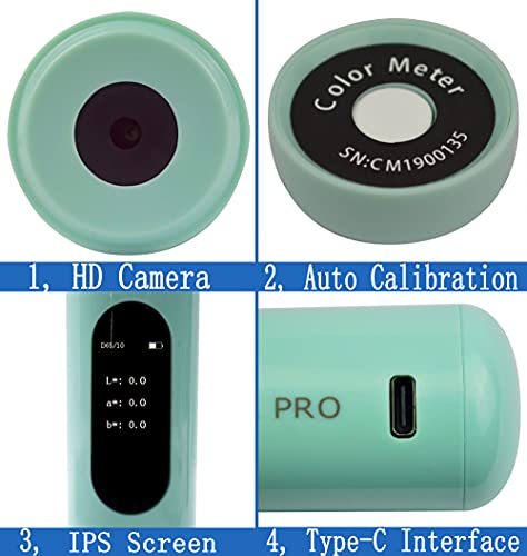 VINCKOLOR Pro Digital Pocket Colorimeter, Magnetic Design of Calibration Cover, Easy to Use Paint Plastic Color Difference Detection Tool