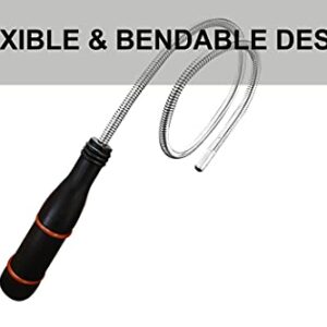 EASYTOO Magnetic Pickup Tool - 24” Bend-It Flexible Magnet Pick-Up Sweeper Bendable Retriever Stick for Hard-to-Reach Home Sink Drains, Car Keys, USB's, Bolts, Nuts, Screws