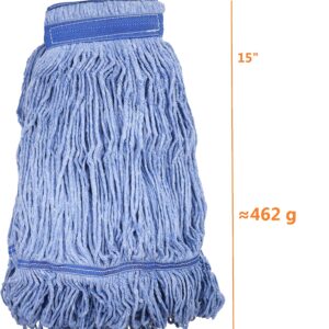 Mop Head Replacement Commercial Heavy Duty String Blue Wet Mop Heads for 3 Typs Commercial Mop Handle(2,Medium)