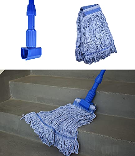 Mop Head Replacement Commercial Heavy Duty String Blue Wet Mop Heads for 3 Typs Commercial Mop Handle(1,Medium)