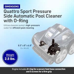 Polaris R0837200 Quattro Sport Pressure Side Automatic Pool Cleaner, Black