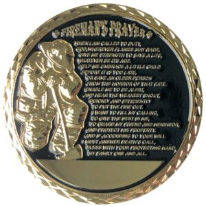 Firefighter Fireman's Prayer Thin Red Line Faith Support Challenge Coin