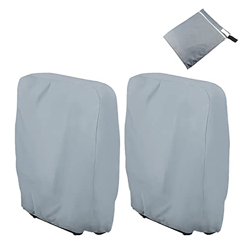 Uranshin Outdoor Folding Chair Covers 2PCS, Zero Gravity Chair Covers Waterproof, Durable Folding Patio Chair Covers with Storage Bag, Outdoor Chair Covers All Weather, 28" W x 13" D x 43" H, Grey