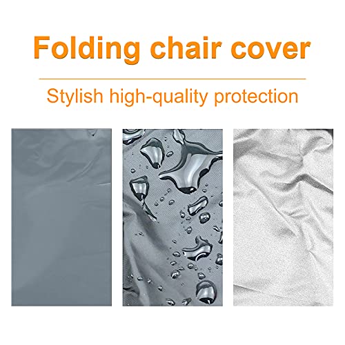 Uranshin Outdoor Folding Chair Covers 2PCS, Zero Gravity Chair Covers Waterproof, Durable Folding Patio Chair Covers with Storage Bag, Outdoor Chair Covers All Weather, 28" W x 13" D x 43" H, Grey