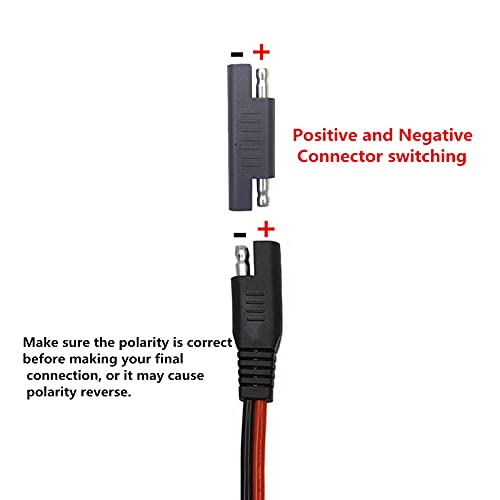 SAE Connectors to SAE Polarity Reverse Adapter Quick Disconnect Plugs for Solar Panel Battery Power Charger Adapter Solar Panel Battery Power Charger and Maintainer 3 Pack