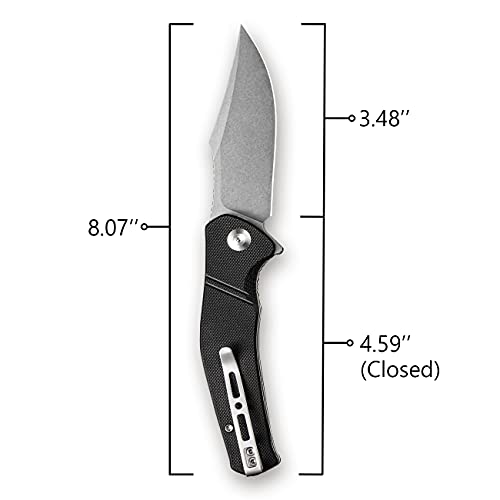 SENCUT Episode Flipper Pocket Knife, 3.48 Inch 9Cr18Mov Folding Knife with Clip Point Blade, EDC Knife with Textured Black G10 Handle, Good for Hunting, Camping SA04B