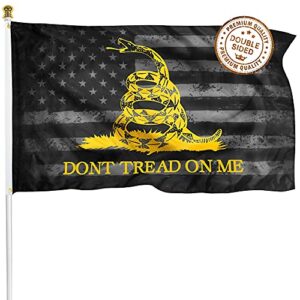 xifan premium double sided don't tread on me gadsden black american flag - heavy duty 3ply polyester durable vibrant print double stitched - 3x5 ft tea party rattlesnake indoor outdoor banner