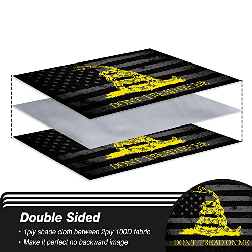 XIFAN Premium Double Sided Don't Tread On Me Gadsden Black American Flag - Heavy Duty 3ply Polyester Durable Vibrant Print Double Stitched - 3x5 FT Tea Party Rattlesnake Indoor Outdoor Banner