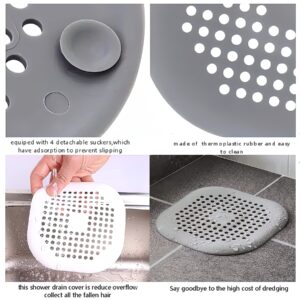 2 Pieces Shower Drain Hair Catcher Bathtub Stopper, Home Protectors with Sucker Water Trap Sink Cover for Bathroom Bathtub and Kitchen (Grey,White)