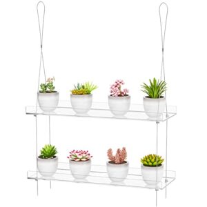 clear hanging window plant shelves, indoor windows wall hanging plant stand flower display, flower pot organizer storage for window grow herbs