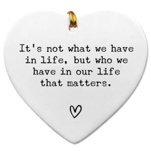 it's not what we have friends apart gift positive message gift family apart best friend gift thinking of you- 3 inch flat heart ceramic with gift box