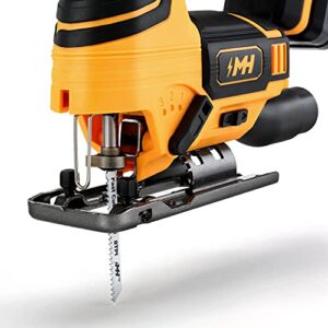 MOTORHEAD 20V ULTRA Cordless Jig Saw, Lithium-Ion, LED, Laser & Edge Guide, 0-45° Bevel, 80” Stroke, 2700 SPM, Variable Speed, Tool-Free Blade Change, 2Ah Battery, Charger, Bag, 3 Blades, USA-Based