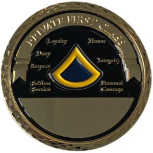 United States Army Private First Class Rank Soldier for Life Challenge Coin