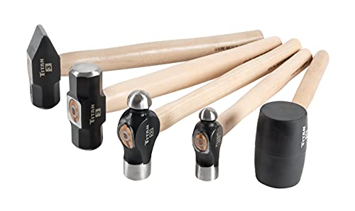 Titan 85070 5-Piece Hickory Wood Handle Hammer Set