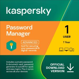kaspersky password manager | unlimited devices | 1 user sccount | 1 year | pc/mac/android/ios | online code